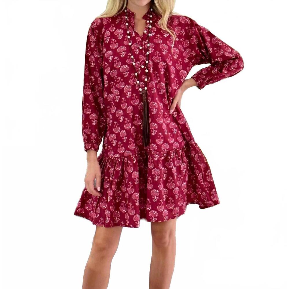 NEW JUST DARVINY megan dress in cranberry